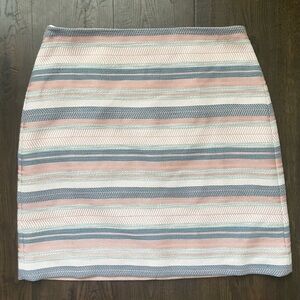 Loft Polished Striped Shift Skirt Fully Lined
